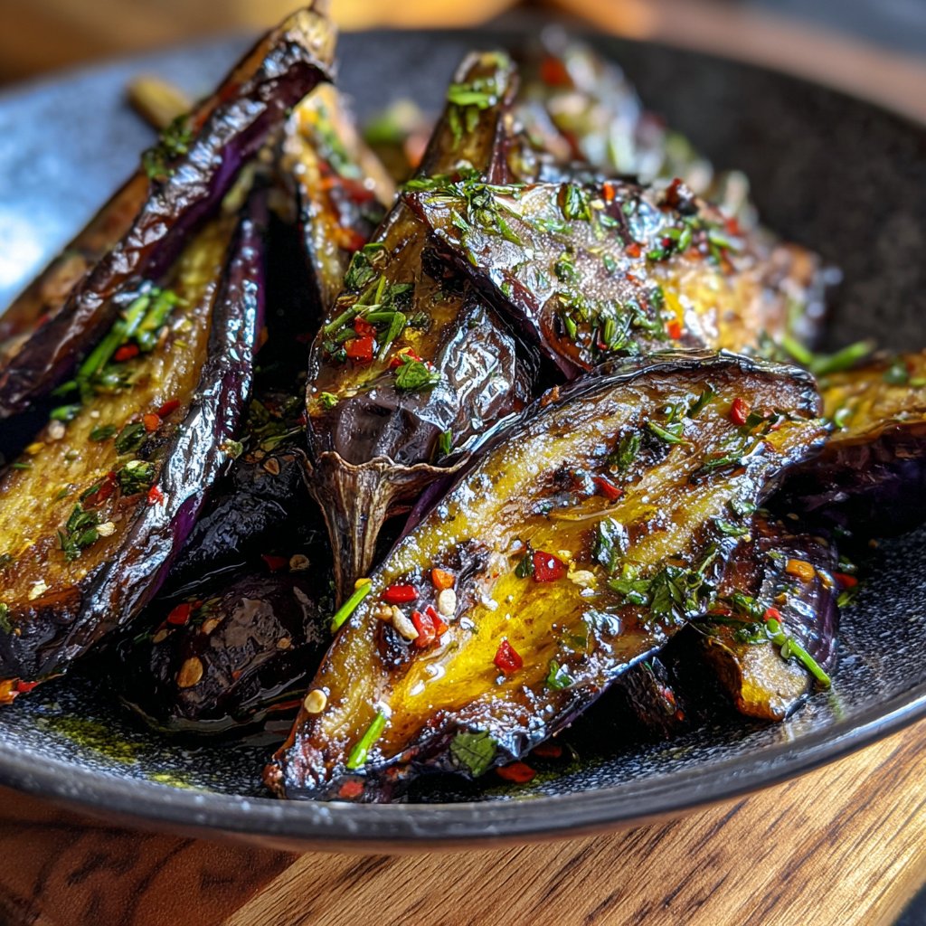 Ofengeröstete Auberginen mit mediterranen Kräutern