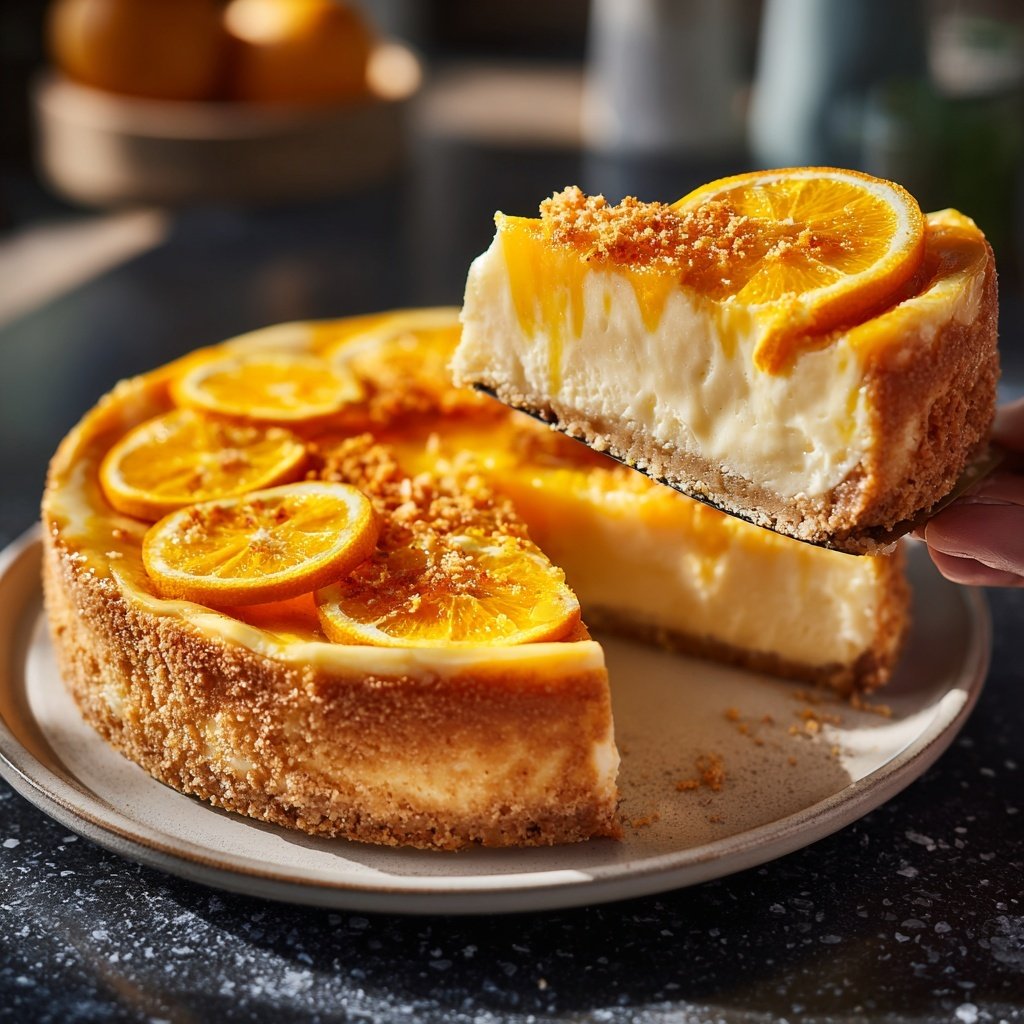 Käsekuchen mit Orangenaroma