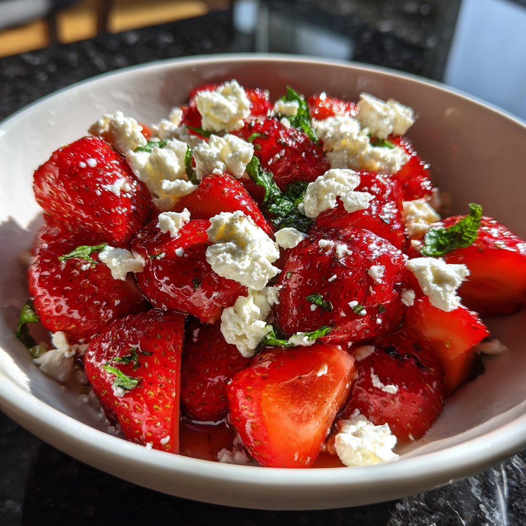 Salat mit Erdbeeren und Feta