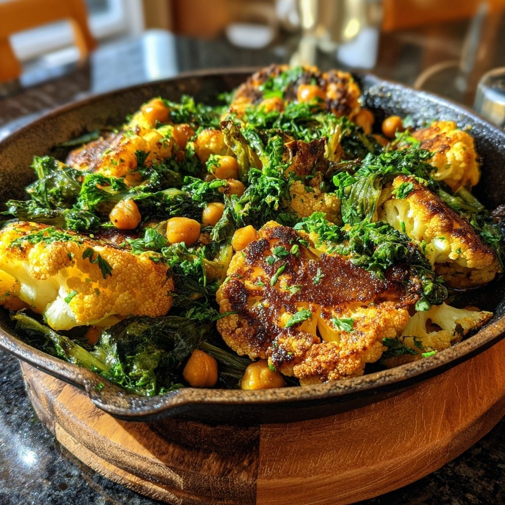 Blumenkohl Pfanne Mit Kichererbsen