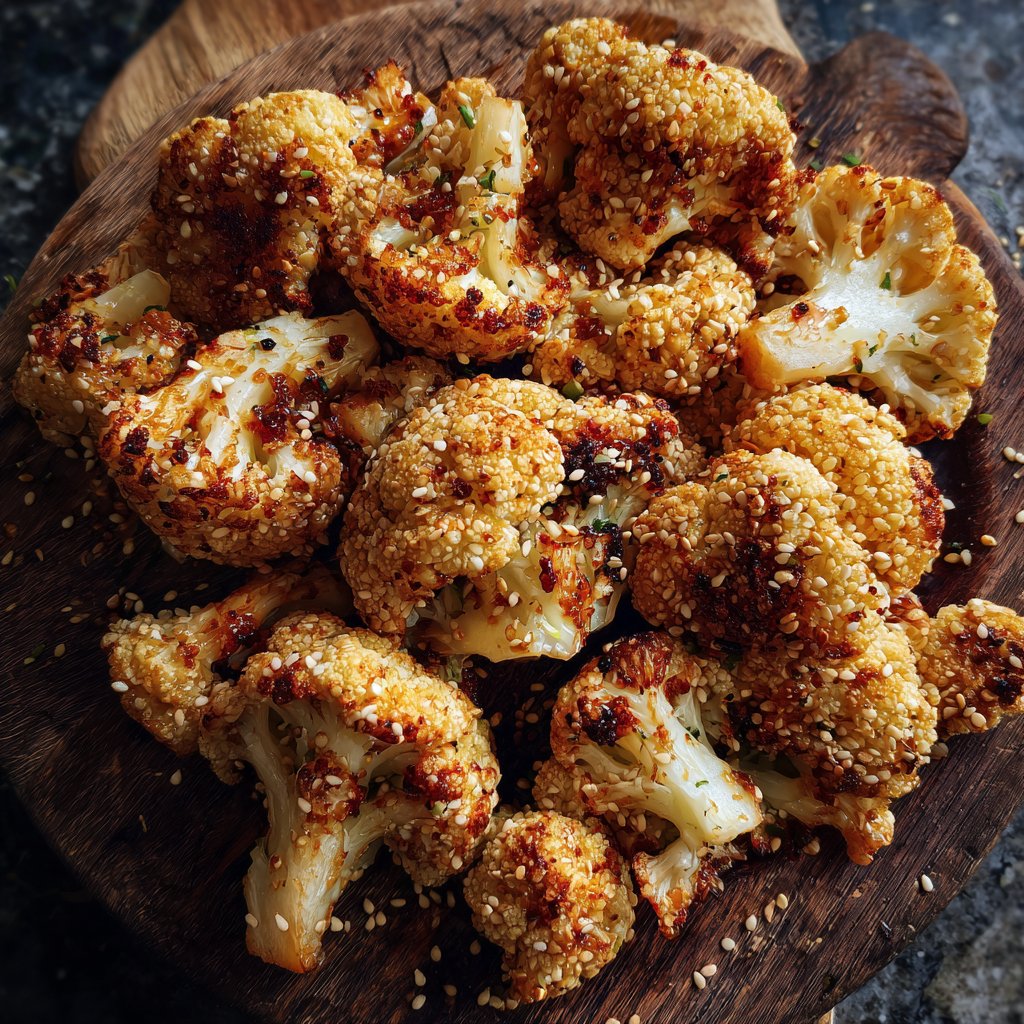 Blumenkohl mit Sesam aus dem Ofen