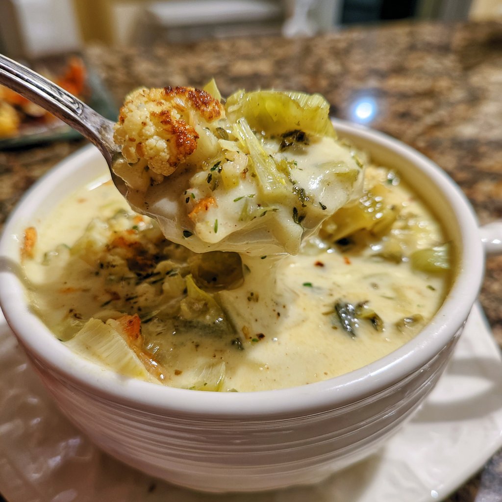 Blumenkohlsuppe mit Lauch