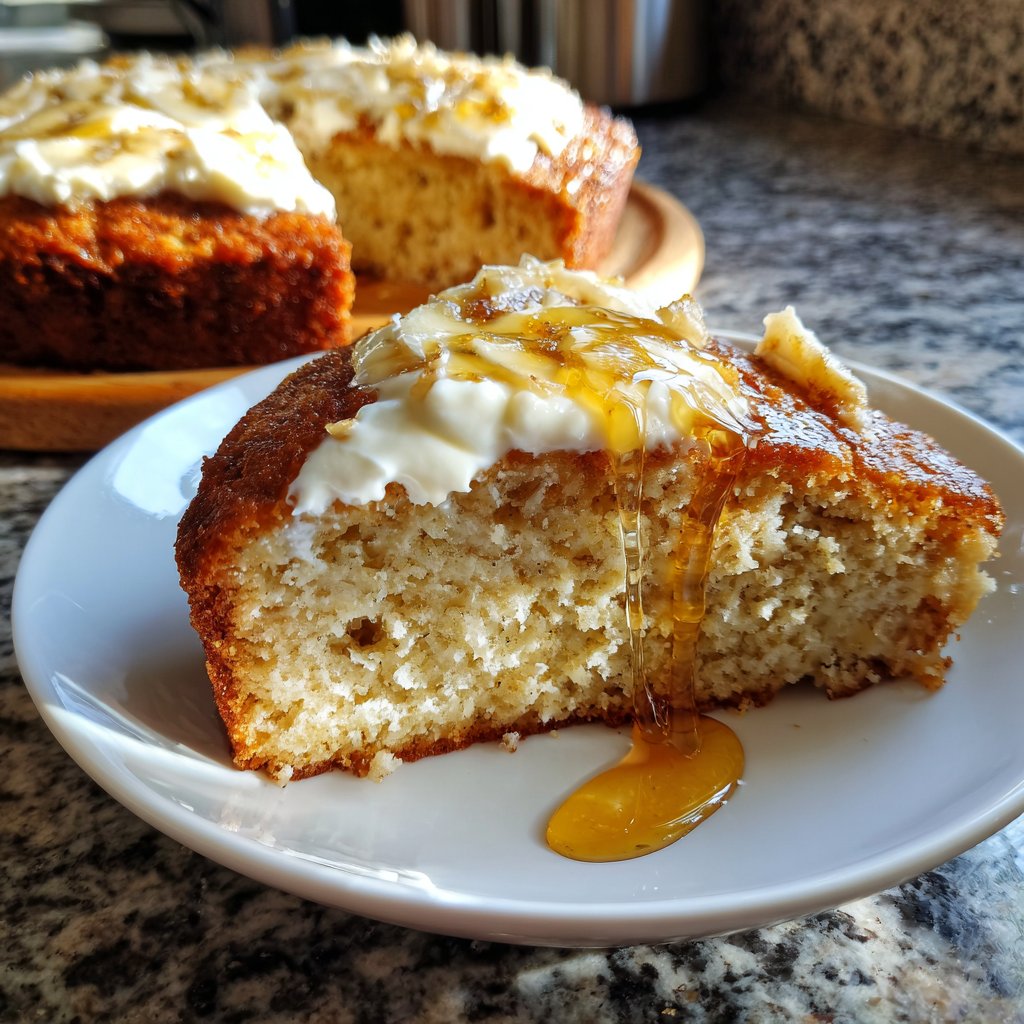 Bananenkuchen mit Joghurt und Honig